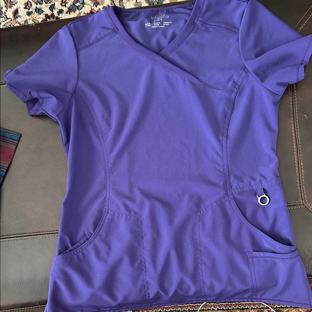 Women's V-Neck Purple Scrub Top